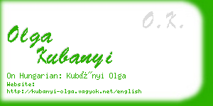 olga kubanyi business card